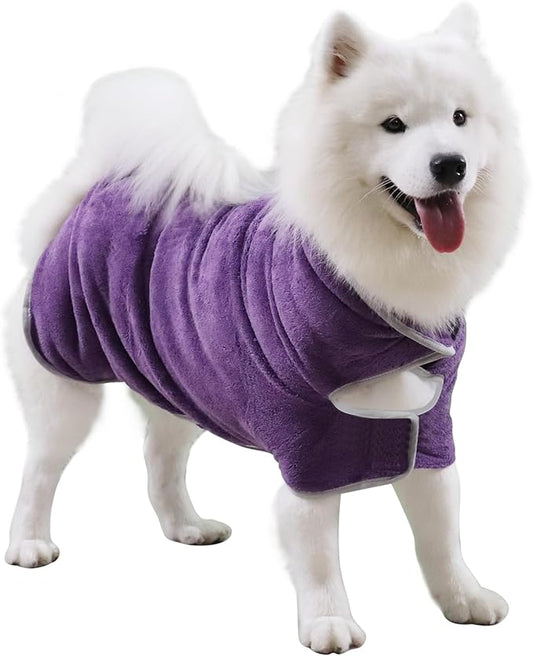 Dog Towel, Gimilife Dog Bathrobe Pet Grooming Towel Drying Coat Robes for After Bath Collection Absorbent Microfiber Towels Dogs Bath Towels for Drying Dogs Small Medium Large