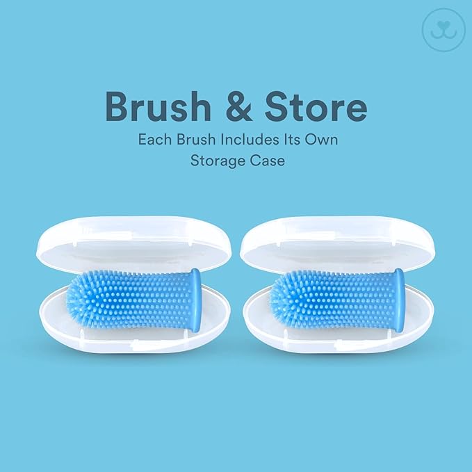 Jasper Dog Toothbrush, 360 Degree Pet Tooth Brushing Kit, Cat Toothbrush, Canine Dental Care & Teeth Cleaning Kit, Pet Finger Tooth Brush, Use with Dog Toothpaste, 4-Pack Multicolor