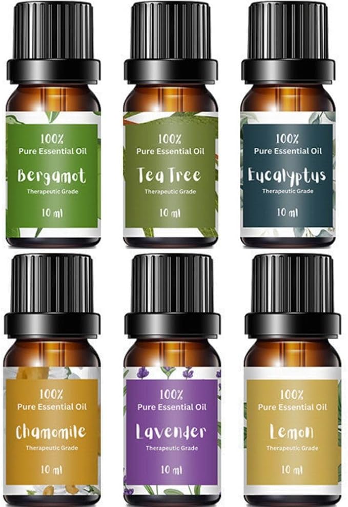 Essential Oils for Laundry | 100% Pure Therapeutic Grade Aromatherapy Essential Oil Set - Top 6 | Dryer Balls, Diffusers, Soaps, Candles | Lavender, Tea Tree, Eucalyptus, Bergamot, Lemon, Chamomile