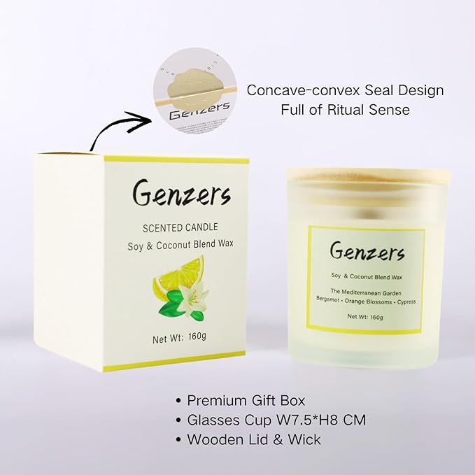 Bergamot Citrus Scented Candle Gift Set,Wood Wick Candles Orange Blossom Scent,Non Toxic Natural Candle Soy Wax Clean Burning,Jar Candle with Crackling Wick,Fall Candle Xmas Aromatherapy Gift