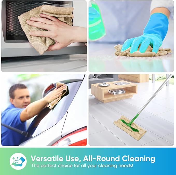 HOMEXCEL Brown Microfiber Cleaning Cloths 20 Pack, Highly Absorbent, Lint & Scratch-Free Cleaning Rags for House Kitchen, Microfiber Towels for Car 11.5 x 11.5 inch