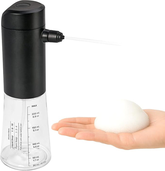 Airversa Electric Foaming Shampoo Dispenser Foam Sprayer 1100mAh IPX8 Shampoo Foamer for Woman Men Baby Kid Dog Cat ES1-Black