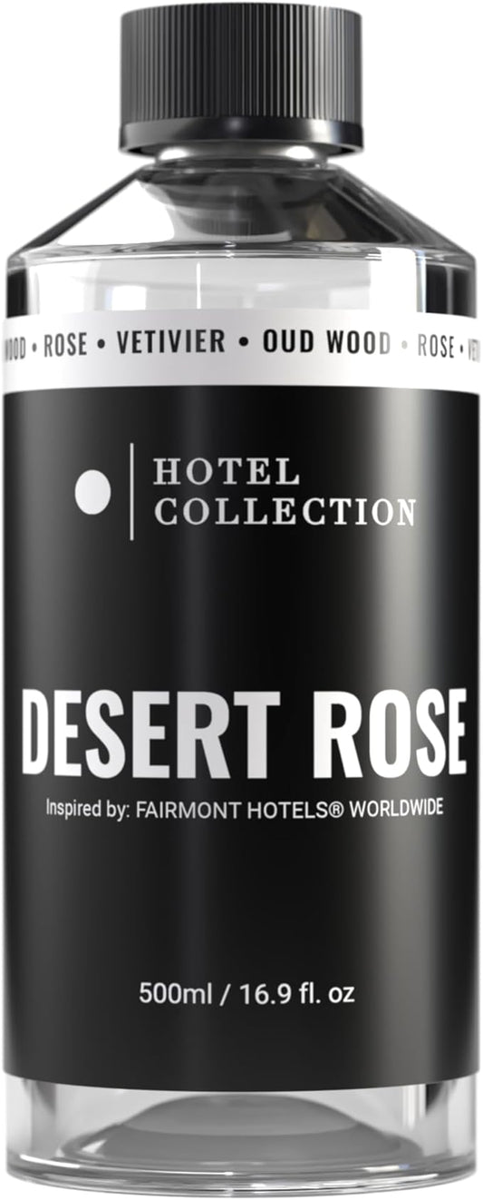 Hotel Collection Diffuser Oil - Desert Rose - Aromatherapy Essential Fragrance Oil - Floral Rose, Sweet Praline, Wood & Vetiver - 500mL 16.9 Fl oz