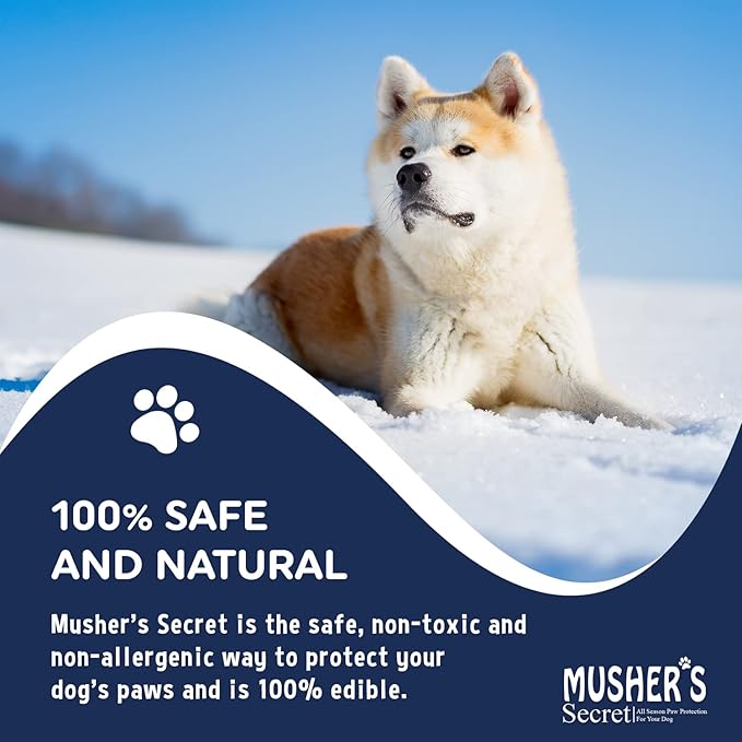 Musher’s Secret Dog Paw Wax 200g – Natural Paw Balm for Dogs with Vitamin E – Helps Protect Paws from Hot Pavement, Ice & Salt – Moisturizes Cracked Pads – Lick-Safe, Non-Toxic Dog Paw Protector