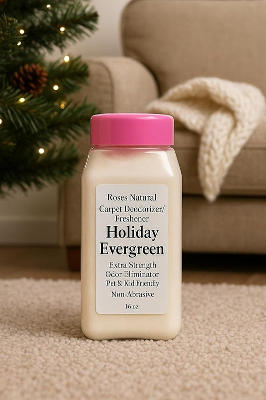 Carpet Deodorizer Powder – Multiple Scents, Pet & Kid Friendly, 16 oz (Holiday Evergreen)