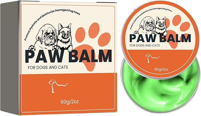 Paw Balm for Dogs Cats, Dog Paw Balm Protection Against Heat All Season, Paw Cream Butter Dogs Cats Soother, Heals, Repairs and Moisturizes Wax for Dry Noses Cracked Rough Paws 2 oz
