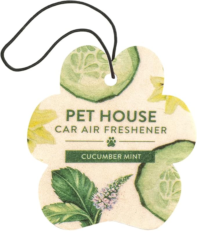 One Fur All Pet House Air Freshener - Cucumber Mint Pack of 4 - Non-toxic, Pet-Friendly Air Freshener for Small Spaces & Cars - Hanging Odor Eliminator