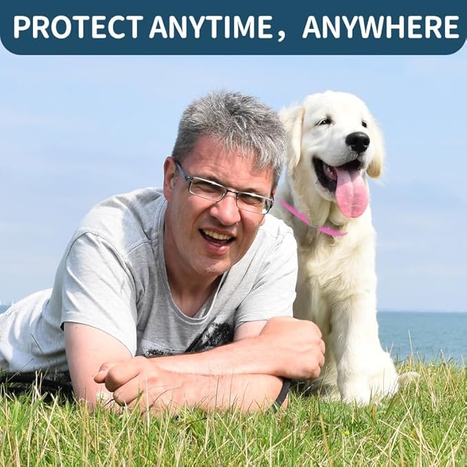 4 Pack Flea Collar for Dogs, Flea and Tick Collars for Dogs, 32 Months Flea and Tick Prevention for Dog, Dog Flea and Tick Treatment, Water-Resistant & Adjustable Flea Collar - Pink