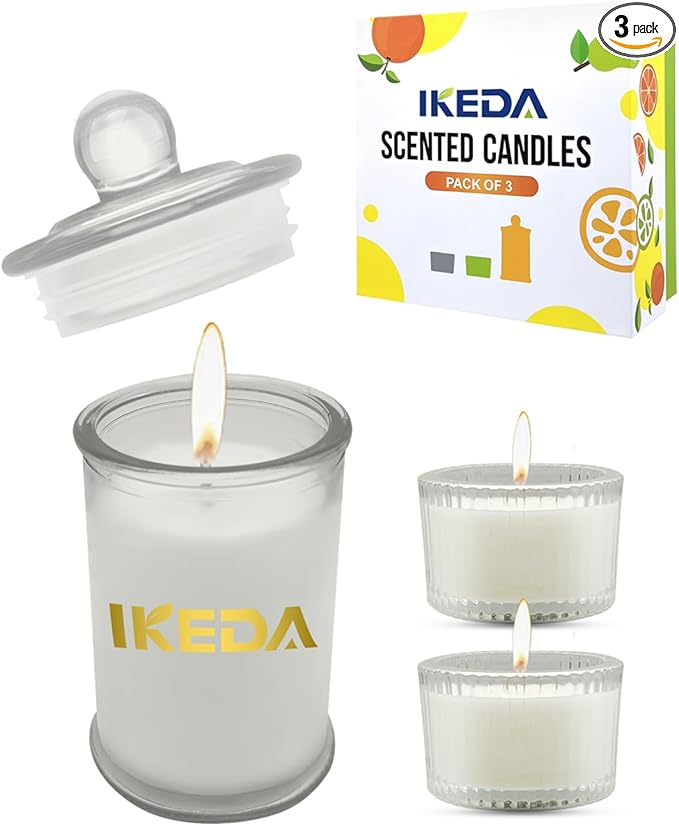 Scented Candles,3pcs Nature Aroma Home Aromatherapy Candles Gifts Set,80h Long Lasting Burn Time Soy Wax Candle for Bar, Birthday, Valentine, Christmas
