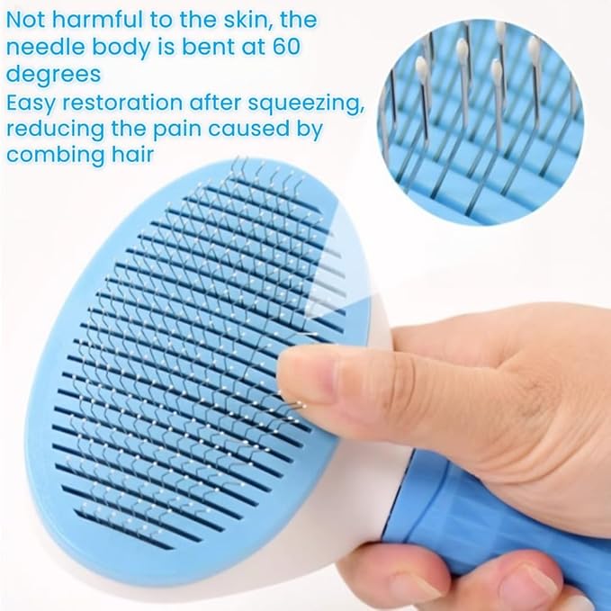 Cat Brush Self Cleaning, Ergonomic Handle,Slicker Cat Brush with Release Button,Tool Suitable for Cats and Dogs Pet Hair Cleaner, Easy to Remove Loose Undercoat ﻿ ﻿