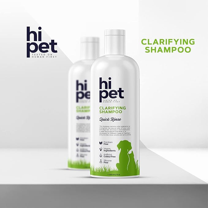 Hi Pet Clarifying Pet Shampoo, Cat and Dog Shampoo for Smelly Dogs and Cats, Deaply Clean for Healthier and Shinier Fur, Nourishing and Moisturizing Effect, 6.7 Fl Oz