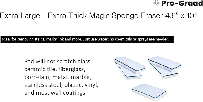 4610 Eraser Pads - 10 Pack 4.5" x 10" x 1" Commercial Grade Melamine Sponges for Floor, Tile, Grout, Baseboard, Walls-Durable & Versatile Cleaning - Pack of 10