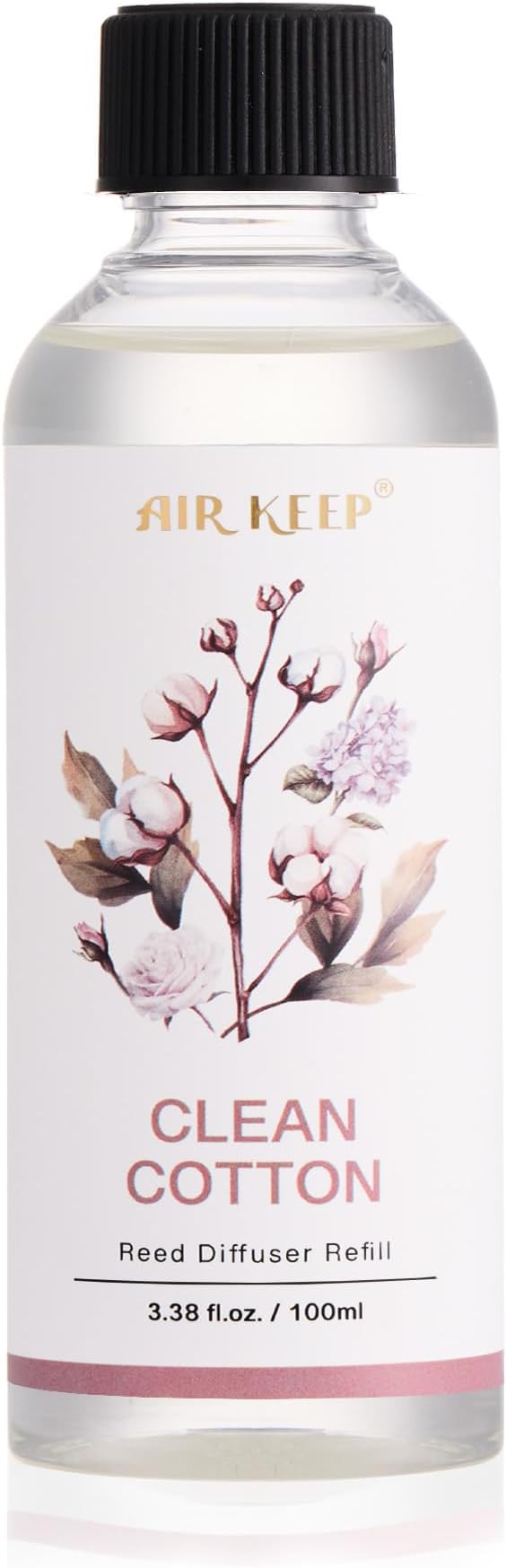 Airkeep Reed Diffuser Oil Refill/Clean Cotton/3.38oz（100ml/1 Pack/Scented Oil Refill for Reed Diffuser Home Fragrance for Bedroom, Bathroom Office Home Decor