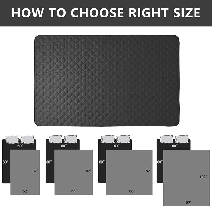 SPXTEX Waterproof Dog Bed Covers, 82"x102" Dark Grey, Machine Washable, Anti-Slip, Soft, Comfortable, Durable Pet Blanket with Sherpa Lining