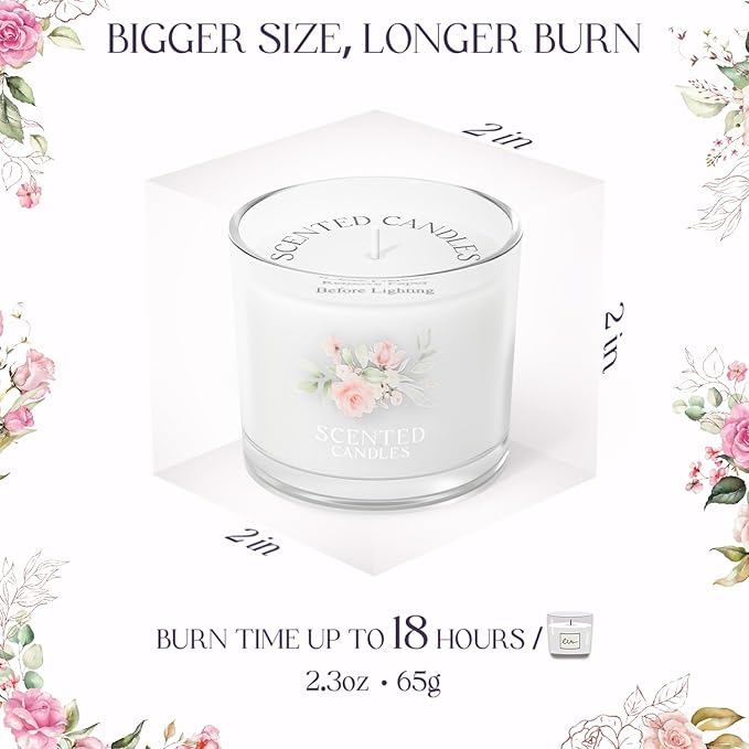 Scented Candles, Scented Candle Gift Set for Stress Relief, 6 Votive Candles for Women and Men, Birthday Candle Gifts for Women, Christmas Candles for Women (6 Colors, 14 oz)