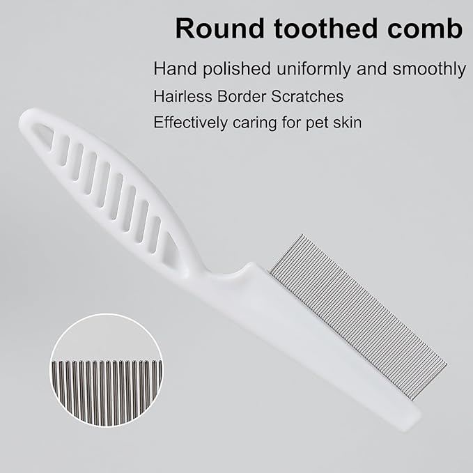 Flea Comb for Dogs, Dog Face Comb Brush, Grooming Tool for Pets Dogs and Cats, Pet Hair Brush Fine Tooth Tear Stain Remover, Multifunctional Pet Hair Grooming Comb Stainless Massage Comb