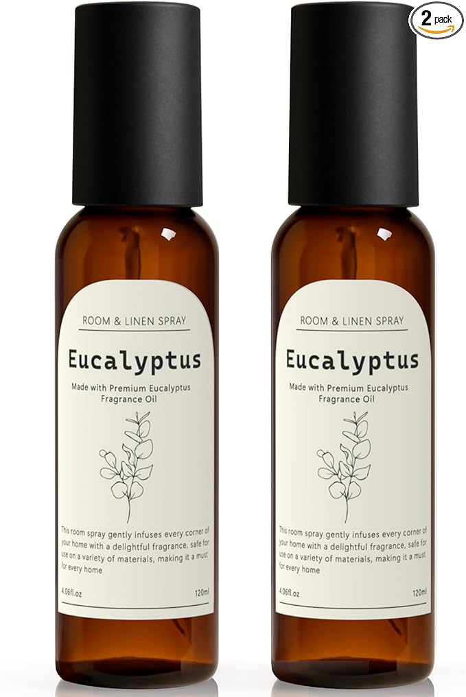 Eucalyptus Linen and Room Spray, Fragrant Room Spray, Odor Eliminator, Long Lasting Air Fresheners for Home, Bedding, Fabrics, 8.12 fl oz