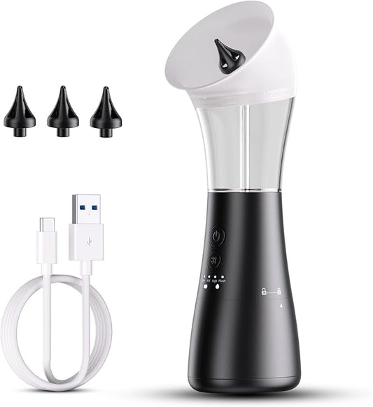 Upgraded Ear Wax Removal Kit, 4-Mode Electric Ear Cleaner - IPX7 Waterproof, Earwax Cleaning Kit with Water Temperature Sensor, 2in1 Waste Tank Design for Home Use（White）