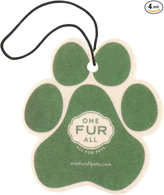 One Fur All Pet House Air Freshener - Cucumber Mint Pack of 4 - Non-toxic, Pet-Friendly Air Freshener for Small Spaces & Cars - Hanging Odor Eliminator
