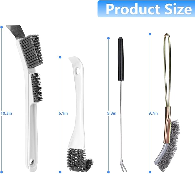 XANGNIER Bird Cage Cleaner Brush Kit,Bird Poop Remover Cleaning Tools Set Accessories for Small,Medium,Large,Tall,Stainless Steel,Parakeet,Budgie,African Grey Parrot,Cockatoo Birds Cage Accessories