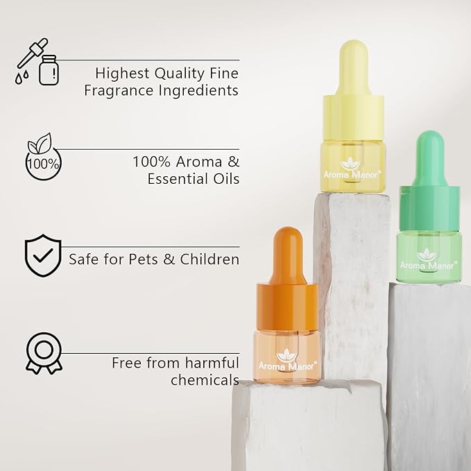 Hotel Fragrance Diffuser Oil | Gift Set | Inspired by Luxury 5-Star Hotels | Aromatherapy Diffuser Oil | Notes of Nile Breeze, My Way, Hotel and More, Total 18 Essential Oils for Home