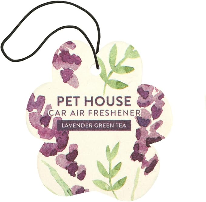 One Fur All Pet House Air Freshener - Lavender Green Tea Pack of 4 - Non-Toxic, Pet-Friendly Air Freshener for Small Spaces & Car - Hanging Odor Eliminator