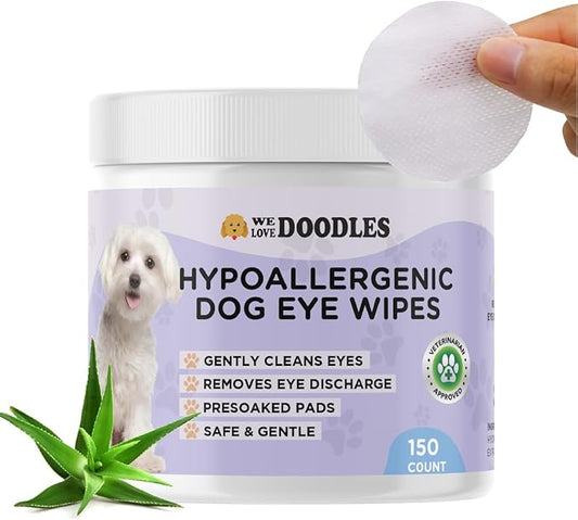 We Love Doodles Dog Eye Wipes - Gently Clean Eyes with Pre-Soaked Pet Eye Wipes Pads & Safe Dog Eye Cleaner - Effective Dog Tear Stain Remover (150 PCS)