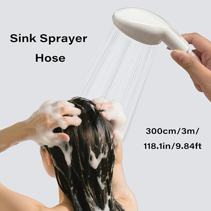 9.84FT/3M Sink Spray Hose,Faucet Sprayer Hose,Sink Hose Attachment for Portable Hand Held Shower Head Sprayer,Shampoo Sprayer Hose for Bathing Baby,Pets,Washing Hair,Rinsing Vegetables