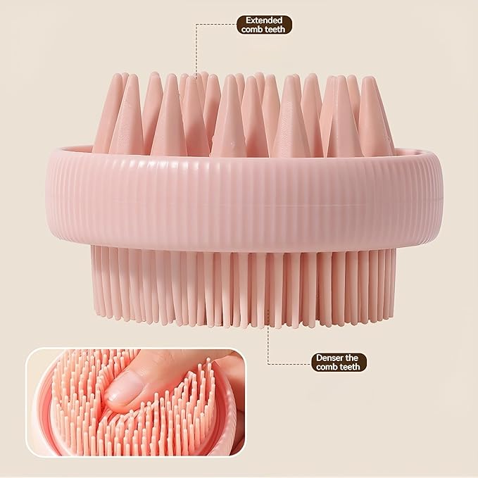 Silicone Cat Bath Brush - Soft Pet Grooming Tool with Integrated Shampoo Dispenser | Gentle Massage Bristles for Cats & Small Dogs(Pink)