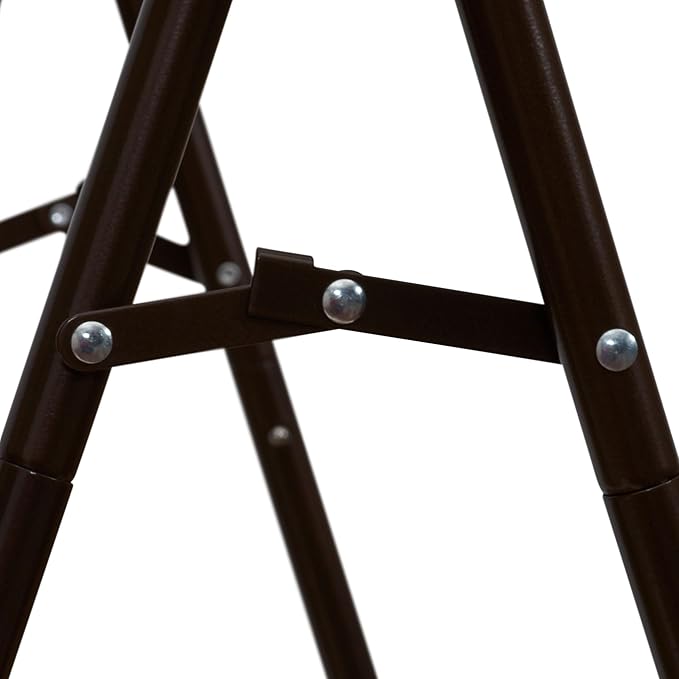 Household Essentials Valet Folding Clothes Rack, Strong Metal X-Frame, Chic Design, Great for Guest and Dressing Rooms, Portable and Easy to Use, Folds Flat, Antique Bronze