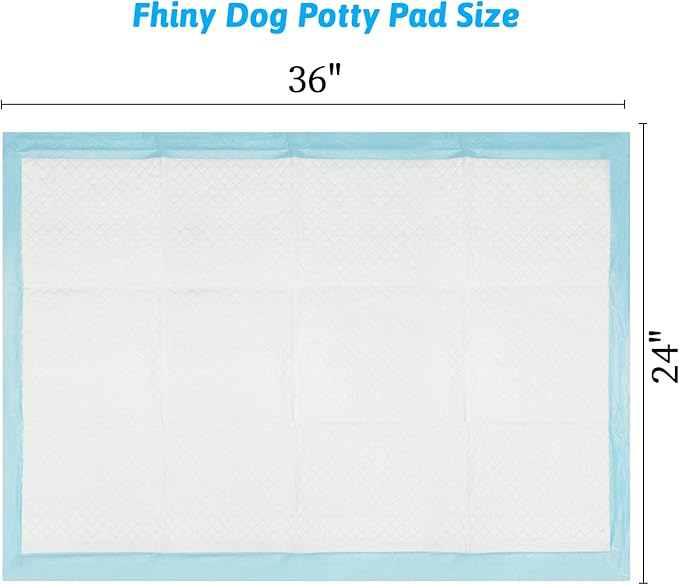 Fhiny Pee Pads for Dogs, 24" x 36" 20 PCS Extra Large Disposable Puppy Pads Leak-Proof Super Absorbent Potty Training Pad with Quick-Dry Surface for Cats Kittens Dogs or Other House Training Pets