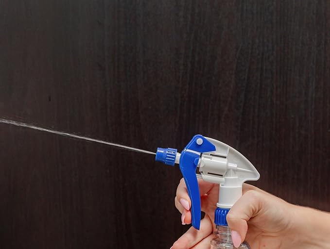 Heluva Green Spray Bottle Nozzle Replacement, Bottle Tops Only - Sprayer Nozzle Triggers for Heavy Duty, Commercial, Home Cleaning Solutions - Fits 8,16,24,32 oz Plastic & Glass Bottles, Blue 3 pack