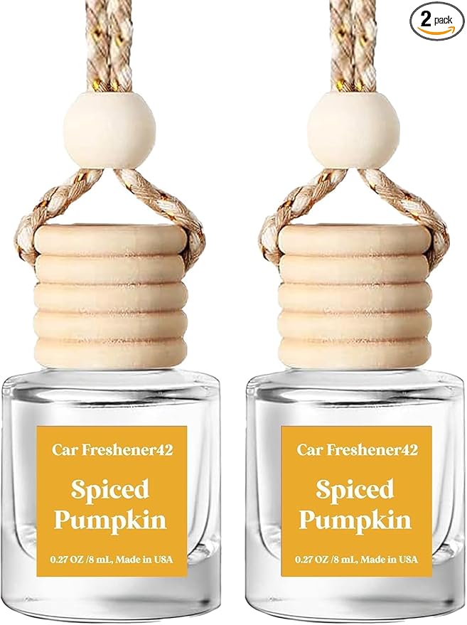 Car Air Freshener Hanging 2 Pack, Spiced Pumpkin Car Fresheners,Diffuser Oil for C ar,C ar Air Fresheners for Women & Men