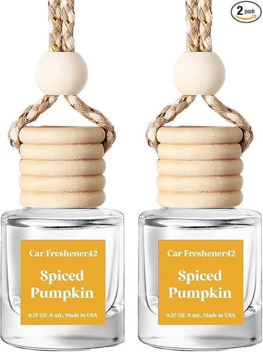 Car Air Freshener Hanging 2 Pack, Spiced Pumpkin Car Fresheners,Diffuser Oil for C ar,C ar Air Fresheners for Women & Men