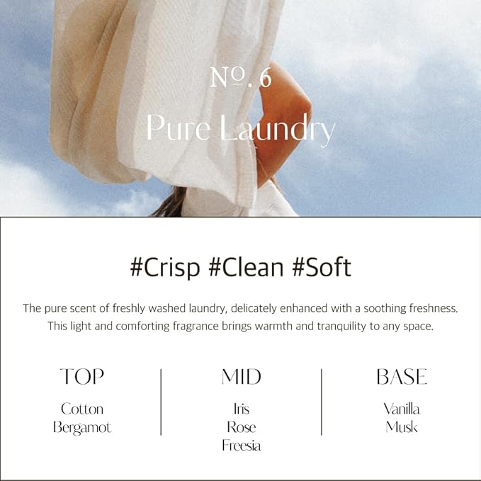 hetras Premium Reed Diffuser Set 16.9 fl.oz. 2 Pack | Pure Laundry - Fresh & Warm Scent | Long-Lasting Luxury Fragrance with 10 Reed Sticks for Home & Office | Gifts for Loved One