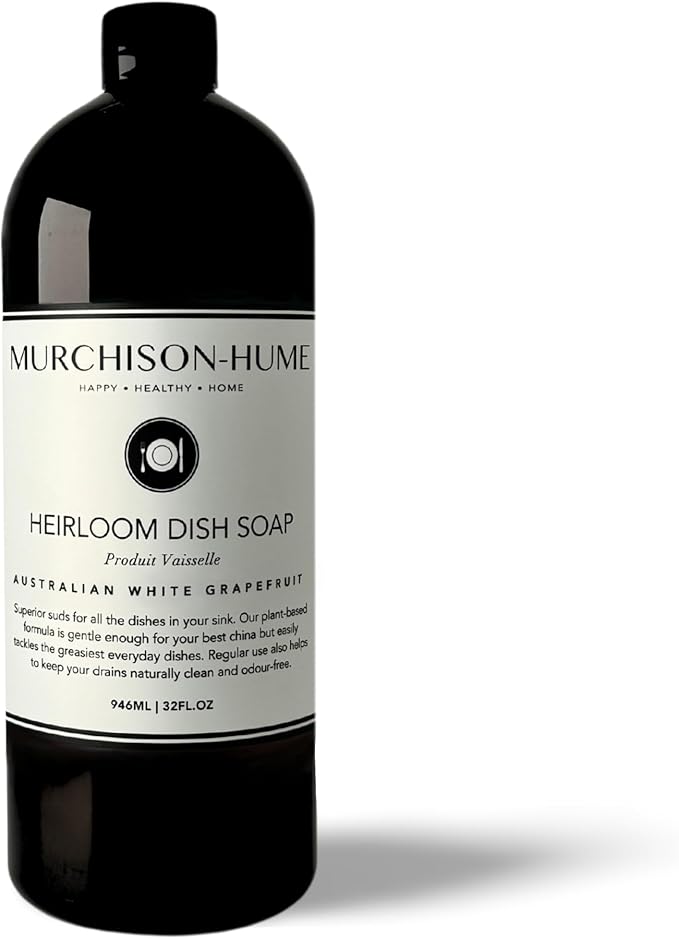 Murchison-Hume Heirloom Dish Soap Refill 32 oz – Australian White Grapefruit – Powerful Grease-Cutting, Non-Toxic & Eco-Friendly Dish Soap with Sophisticated Scent – Pet Safe