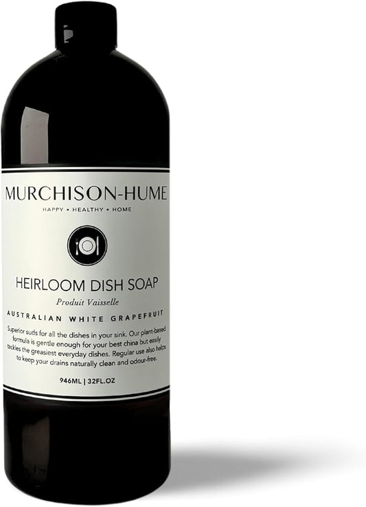 Murchison-Hume Heirloom Dish Soap Refill 32 oz – Australian White Grapefruit – Powerful Grease-Cutting, Non-Toxic & Eco-Friendly Dish Soap with Sophisticated Scent – Pet Safe