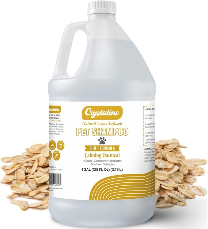 2-in-1 Oatmeal Shampoo for Dogs - 1 Gallon - Professional Conditioning Dog Grooming Shampoo, 1 Gallon Sensitive Hypoallergenic Dogs Shampoos, Oatmeal Gentle Puppy Shampoos Bulk Concentrate