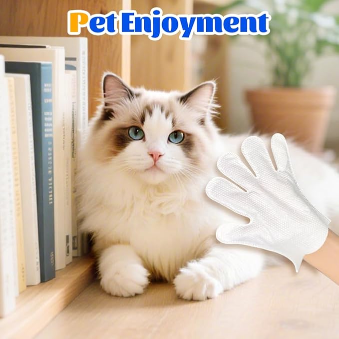 Rinse Free Dog Shampoo Mittens, 2025 New 6 Pcs Pet Bath Wipes Portable Pet Bathing Gloves, No Rinse Pet Care Wipes Easy Wipe Paws and Body Cleaning Mitts for Pet Owners Home Use (1)