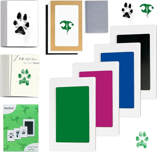 Inkless Paw Print Kit,Dog Paw Print Kit,Dog Nose Print Kit,Clean Touch Ink Pads and Imprint Cards,Pet Paw Print Impression Kit for Dogs Cats Footprint Keepsake