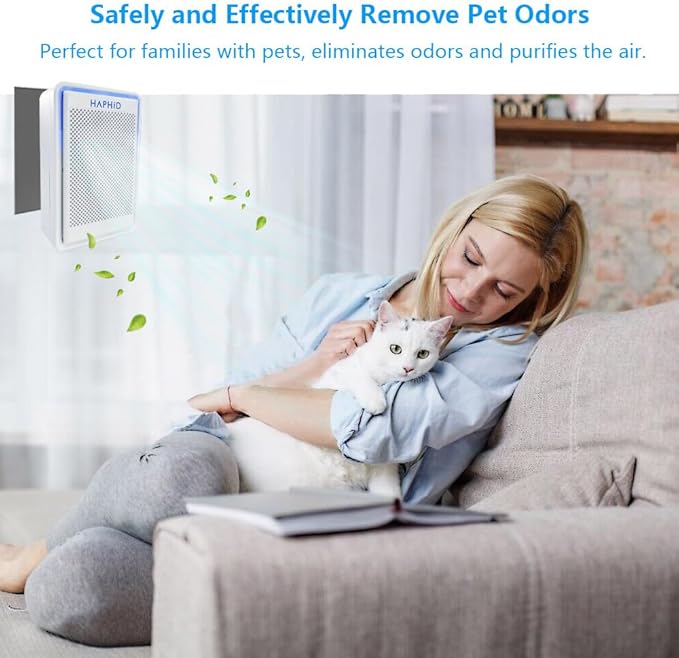 Cat Litter Deodorizer 99%, Pet Odor Eliminator for Strong Odor with Catalyst Filter, Air Purifier Plug In Air Freshener for Home & Pets Litter Box Room Wardrobe Toilet Shoe Cabinet (White）