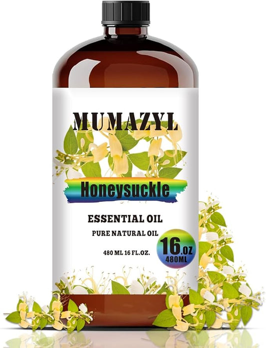 Honeysuckle Essential Oil, Honeysuckle Oil 16 Fl Oz 480ML for Diffuser Humidifier Yoga Cleaning DIY Candle Soap Making Essential Oils
