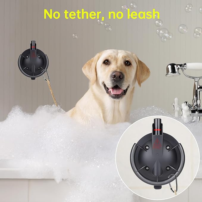 HLOGREE 2PCS Heavy Duty Dog Bathing Suction Cup for Large Dog within 110LBS, Pet Dog Cat Bath Holder Suction Cup Anchor for Grooming Bathtub Restraint, for Shower, Bathing, Blowing, Trimming- NO LEASH