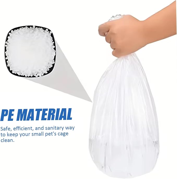 100Pcs Cage Liners, Clear Plastic Disposable Rabbit Cage Liner Guinea Pig Leak Proof Toilet Film for Bunnies Ferrets Chinchillas Birds Small Animal, Litter Box Liners