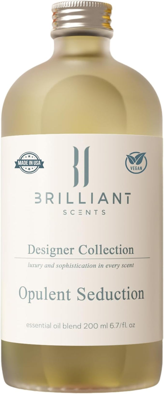 Brilliant Scents Opulent Seduction Fragrance Oil 200ml - Premium Diffuser Oil for Home, Office, Hotels - Long Lasting, Plant-Based, Meets IFRA Standards, USA-Made - Pineapple, Ginger, Oakmoss
