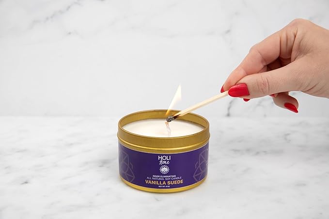 HOLI Pet Odor Eliminator Candle – Tropicale Scent – All Natural Soy Wax, Paraben & Phthalate Free, Pet Safe, Long-Lasting 60-Hour Burn, Non-Toxic & Plastic-Free Air Freshener for Home