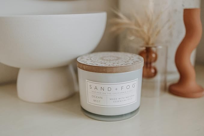 Sand + Fog Scented Candle - Pumpkin Chai – Additional Scents and Sizes – 100% Cotton Lead-Free Wick - Luxury Air Freshening Jar Candles - Perfect Home Decor – 12oz