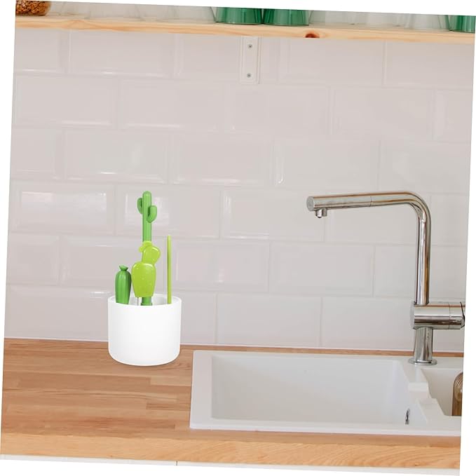 2sets Multi-Function Cactus Bottle Brush Cleaning Kit for Cup Lids Straw and Tight Spaces and Reusable Bottle Cleaners