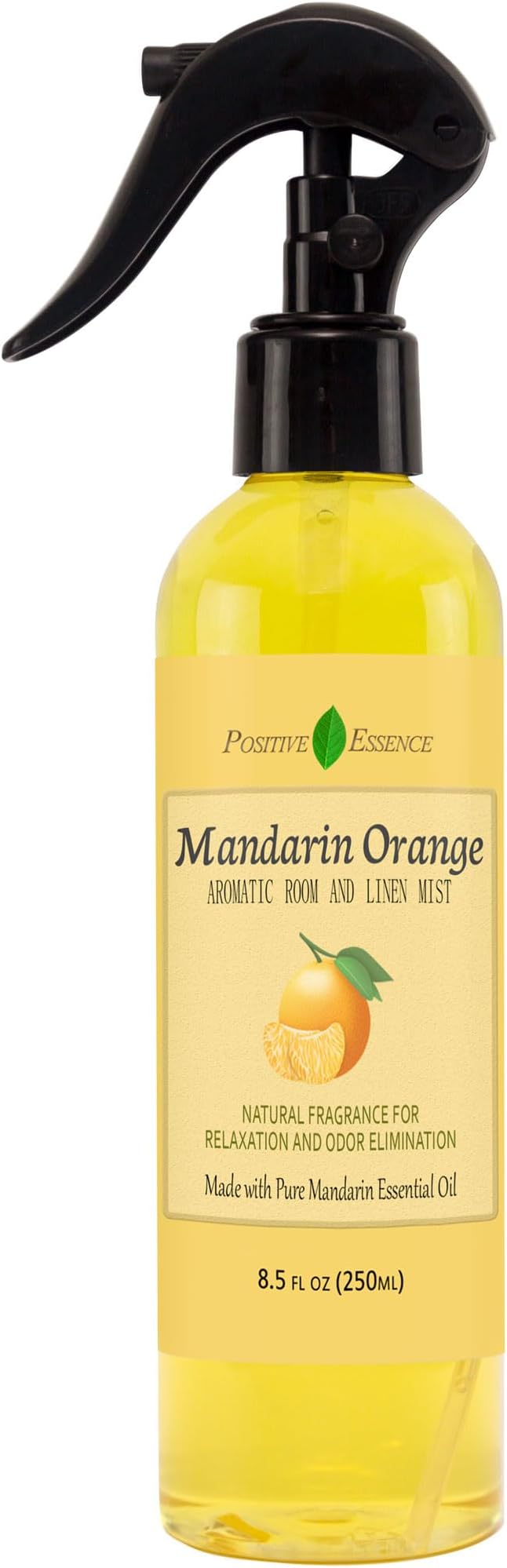 Mandarin Orange Linen and Room Spray, Natural Air Freshener Made with Pure Mandarin Essential Oil, Bathroom Air Refreshener, Pillow Spray, or Bathroom Odor Eliminator (8.5 fl oz)