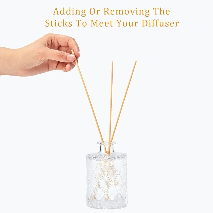 Chloefu Lan Amber Reéd diffuser, 6.7 oz Natural Essential Scented Oil, Pink Yellow and White Flowers Reéd Diffuser Sticks, Bathroom, Home & Office Decor, Preppy Room Decor, Amber Diffuser Oil Gift Set